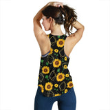 sunflower golden polygonal shapes Women Racerback Tank Top