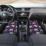 Colorful Sea Turtle Pattern Front And Back Car Mats