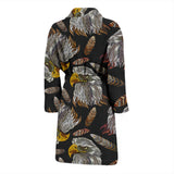 Eagle Pattern Print Design 05 Men's Bathrobe