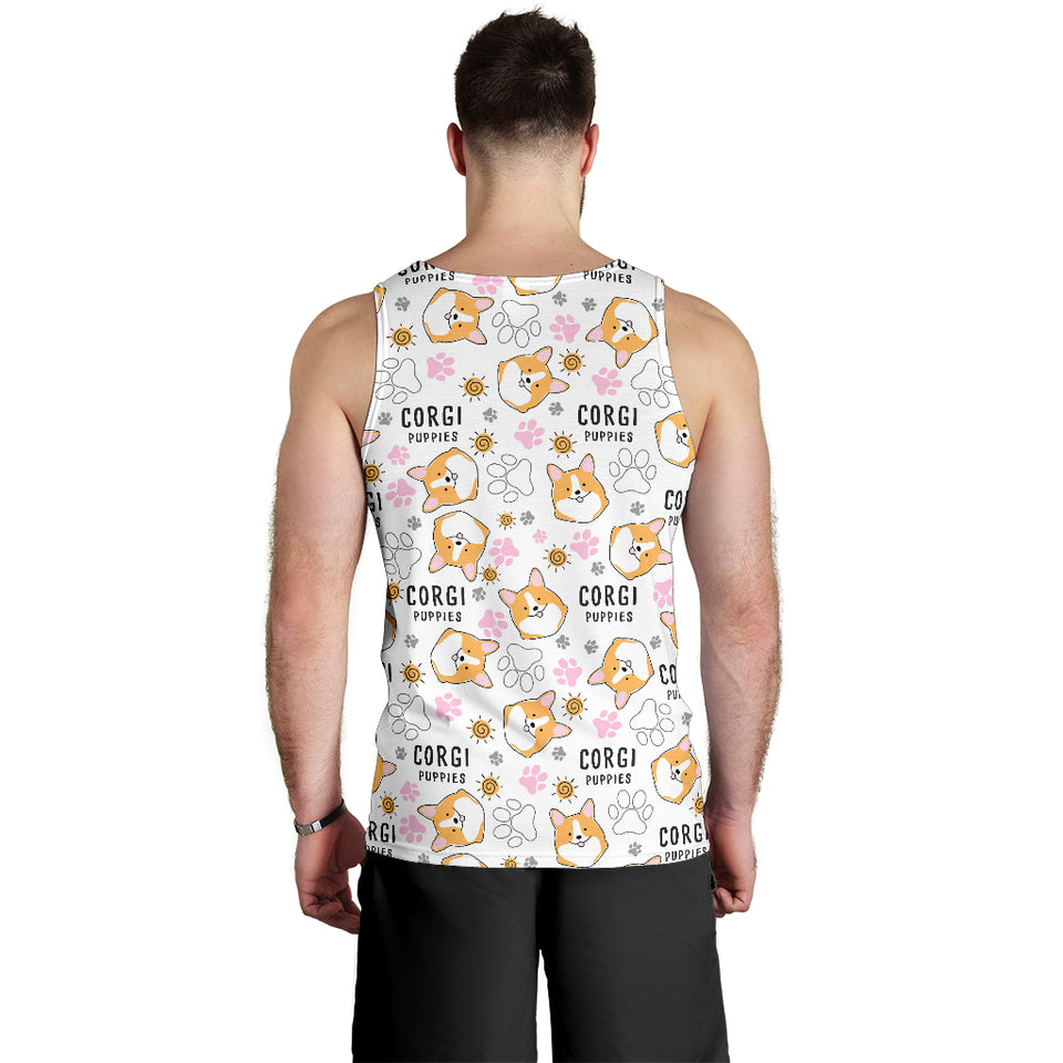 Corgi Dog Pattern Men Tank Top