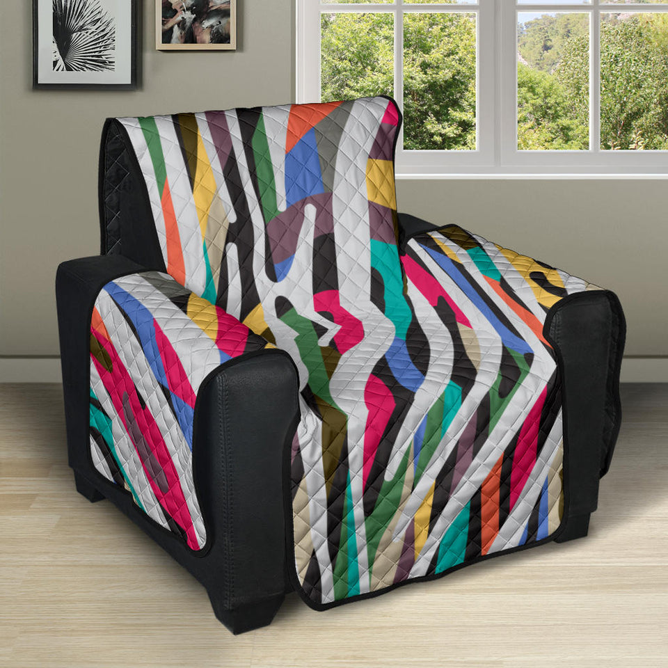 Colorful zebra skin pattern Recliner Cover Protector