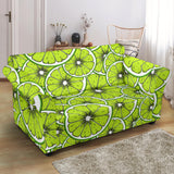 Slices Of Lime Design Pattern Loveseat Couch Slipcover