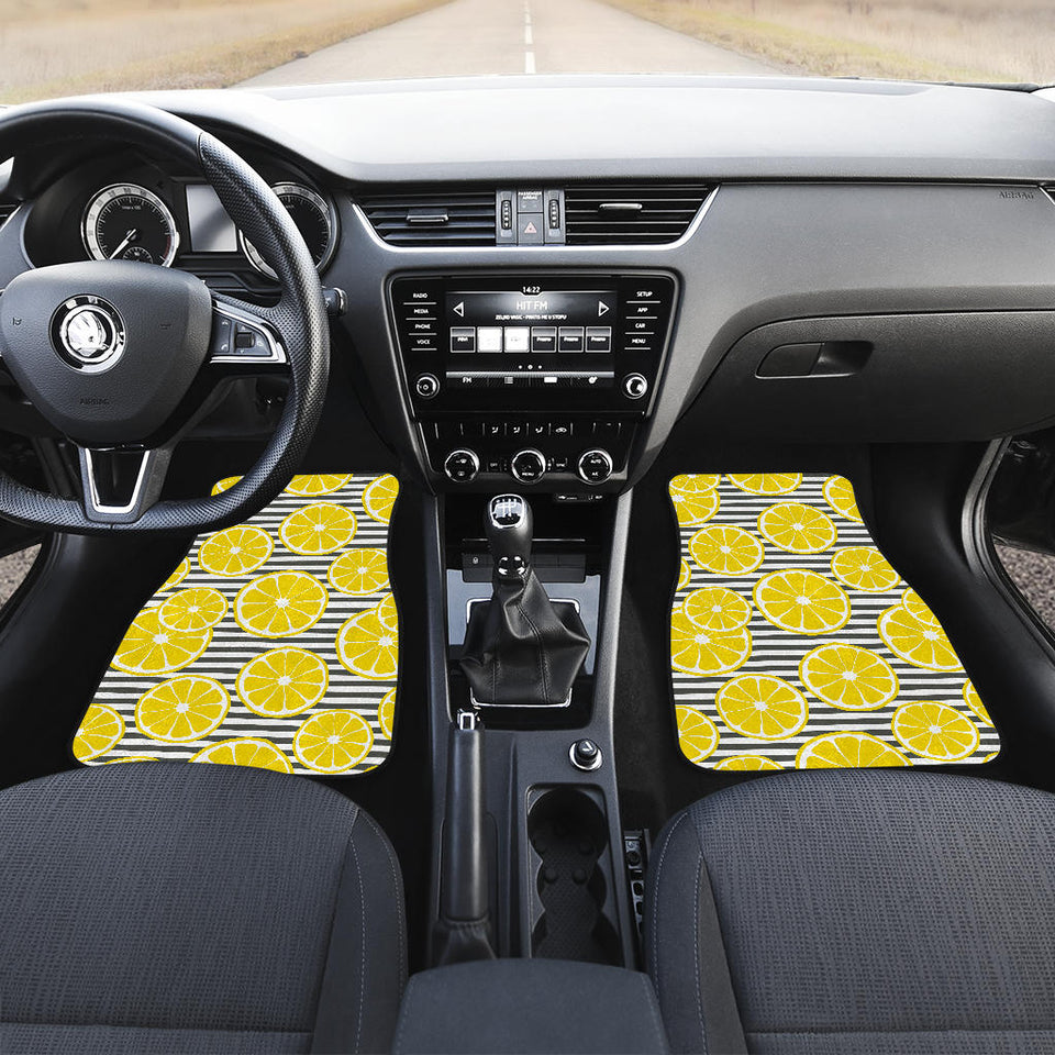 Slice Of Lemon Design Pattern Front Car Mats