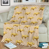 Rhino Yellow Theme Pattern Premium Blanket