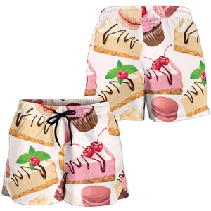 Cake Cupcake Sweets Pattern Women Shorts