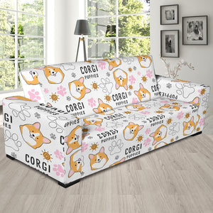 Corgi Dog Pattern Sofa Slipcover