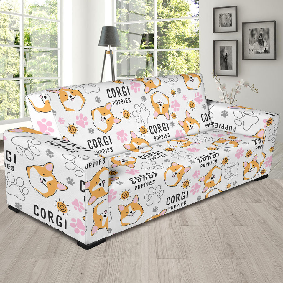 Corgi Dog Pattern Sofa Slipcover