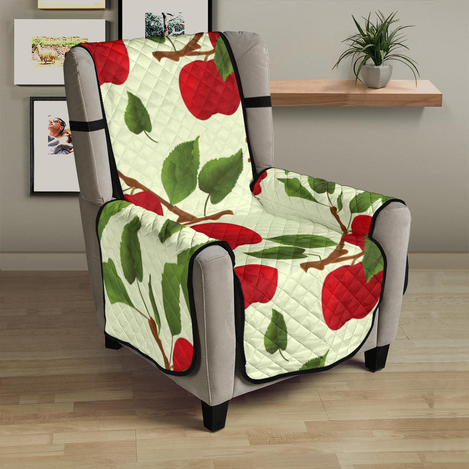 Red apples leaves pattern Chair Cover Protector