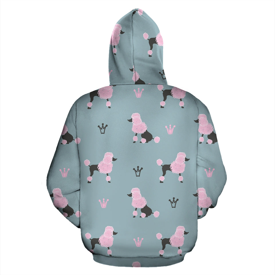 Poodle Dog Pattern Zip Up Hoodie