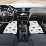 Watercolor Helicopter Cloud Pattern Front And Back Car Mats