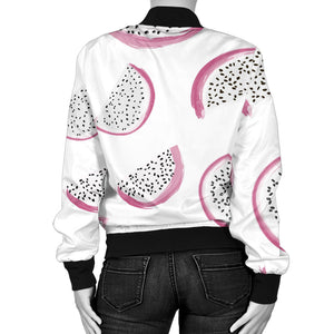 Dragon Fruit Pattern Women'S Bomber Jacket