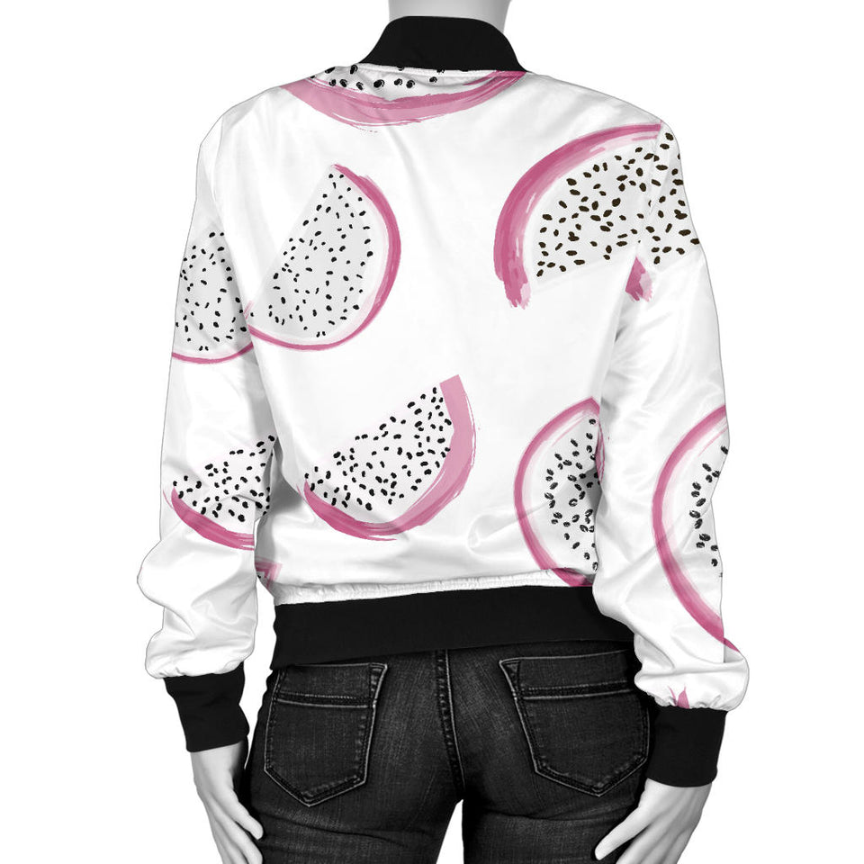 Dragon Fruit Pattern Women'S Bomber Jacket