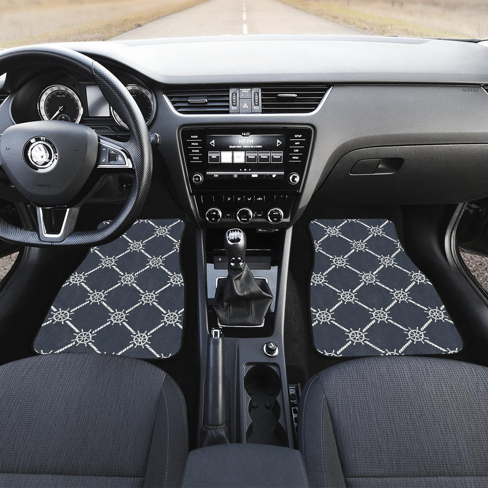 Nautical Steering Wheel Rope Pattern Front Car Mats