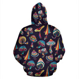 Colorful Mushroom Pattern Men Women Pullover Hoodie