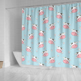 Cute Cow Flower Pattern Shower Curtain Fulfilled In US
