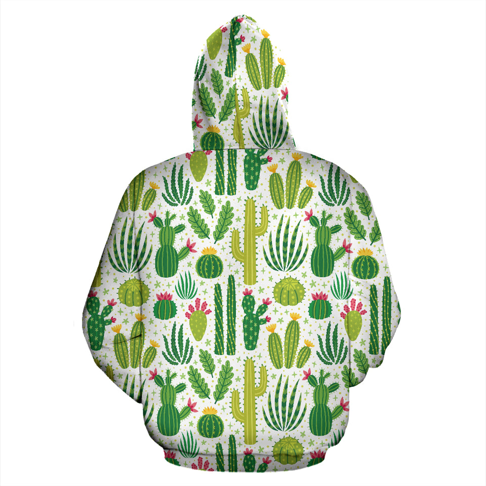 Cactus Pattern Zip Up Hoodie