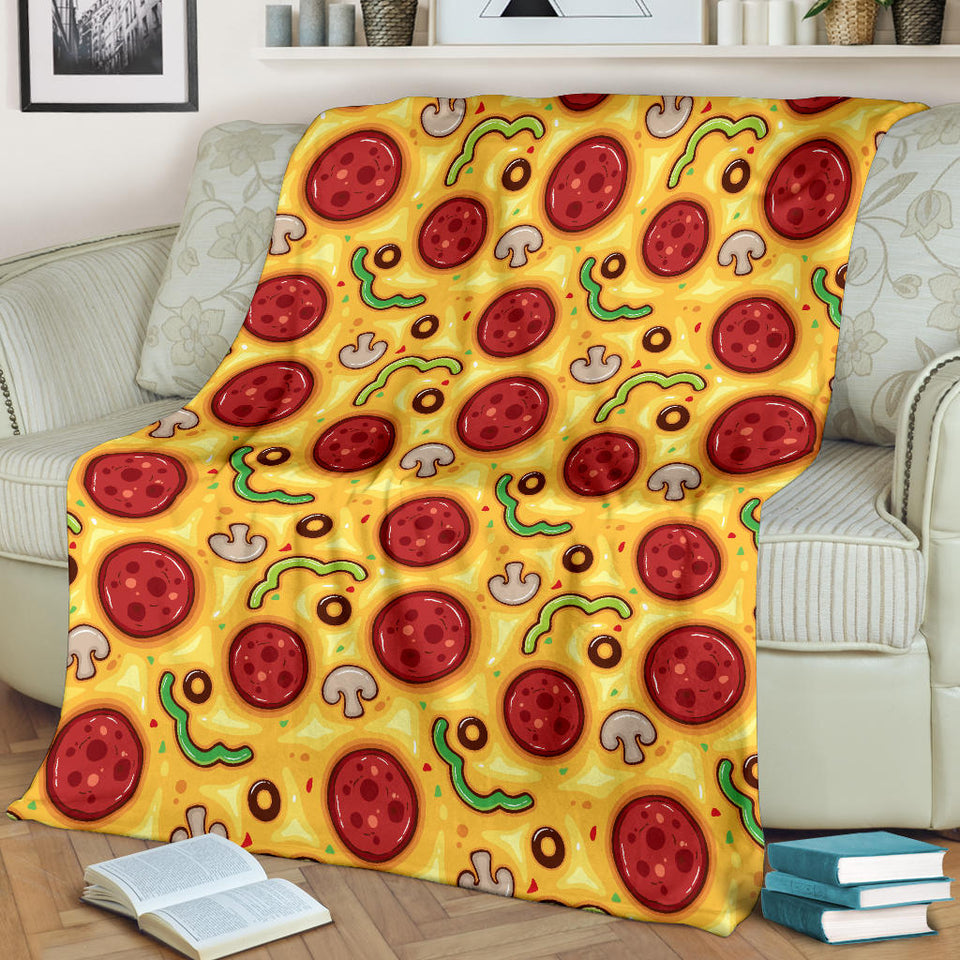 Pizza Texture Pattern Premium Blanket