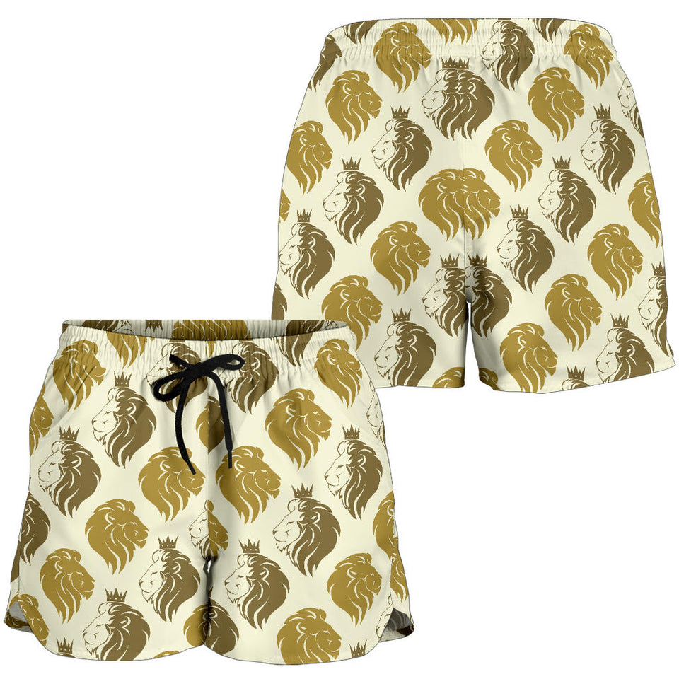 Lion Pattern Print Design 02 Women Shorts