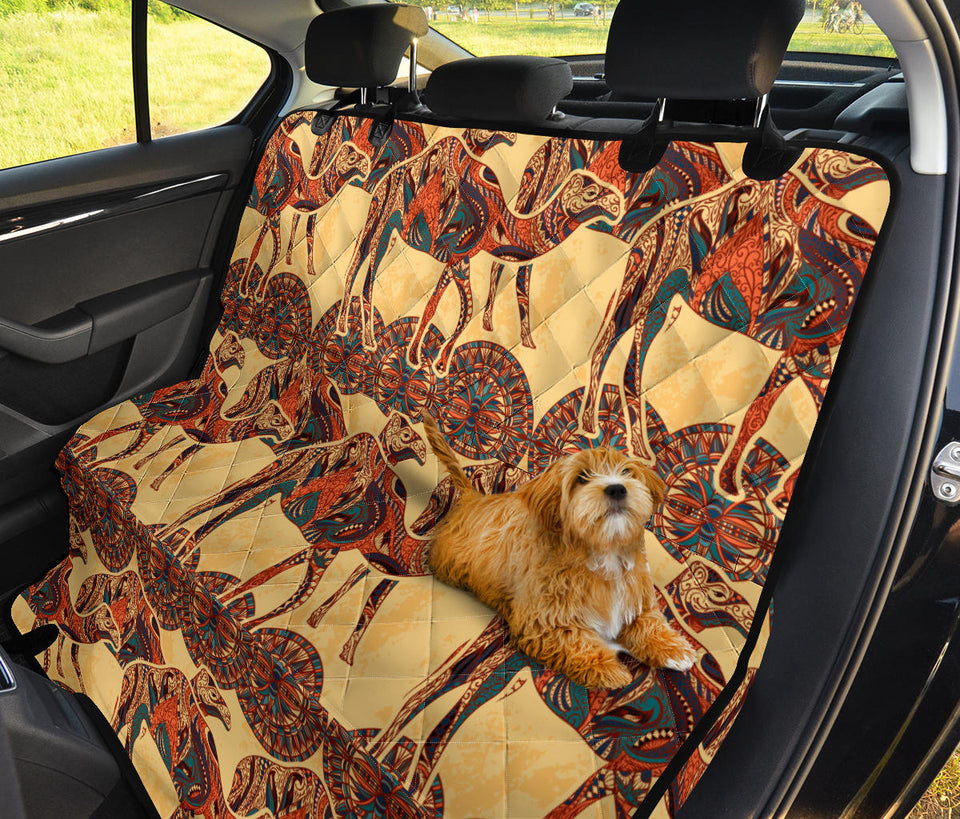 Camel Polynesian Tribal Design Pattern Dog Car Seat Covers