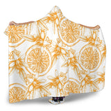 Hand Drawn Orange Fruit Pattern Hooded Blanket