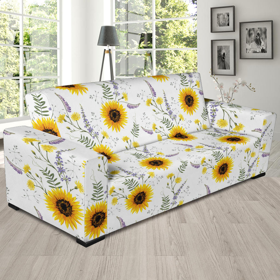 Beautiful Sunflowers Pattern Sofa Slipcover
