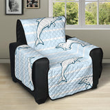 Dolphin blue striped background Recliner Cover Protector