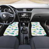 Watercolor Crocodile Pattern Front And Back Car Mats