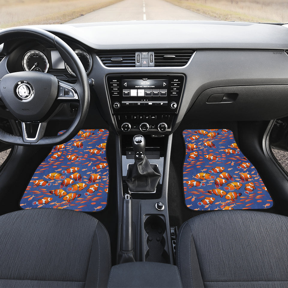 Clown Fish Pattern Print Design 04 Front and Back Car Mats