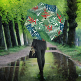 Heliconia Palm And Monstera  Leaves Pattern Umbrella