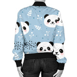 Cute Panda Pattern Women'S Bomber Jacket