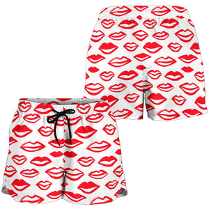 Lips Pattern Print Design 05 Women Shorts