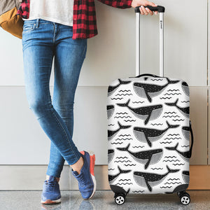 Black Whale Pattern Cabin Suitcases Luggages
