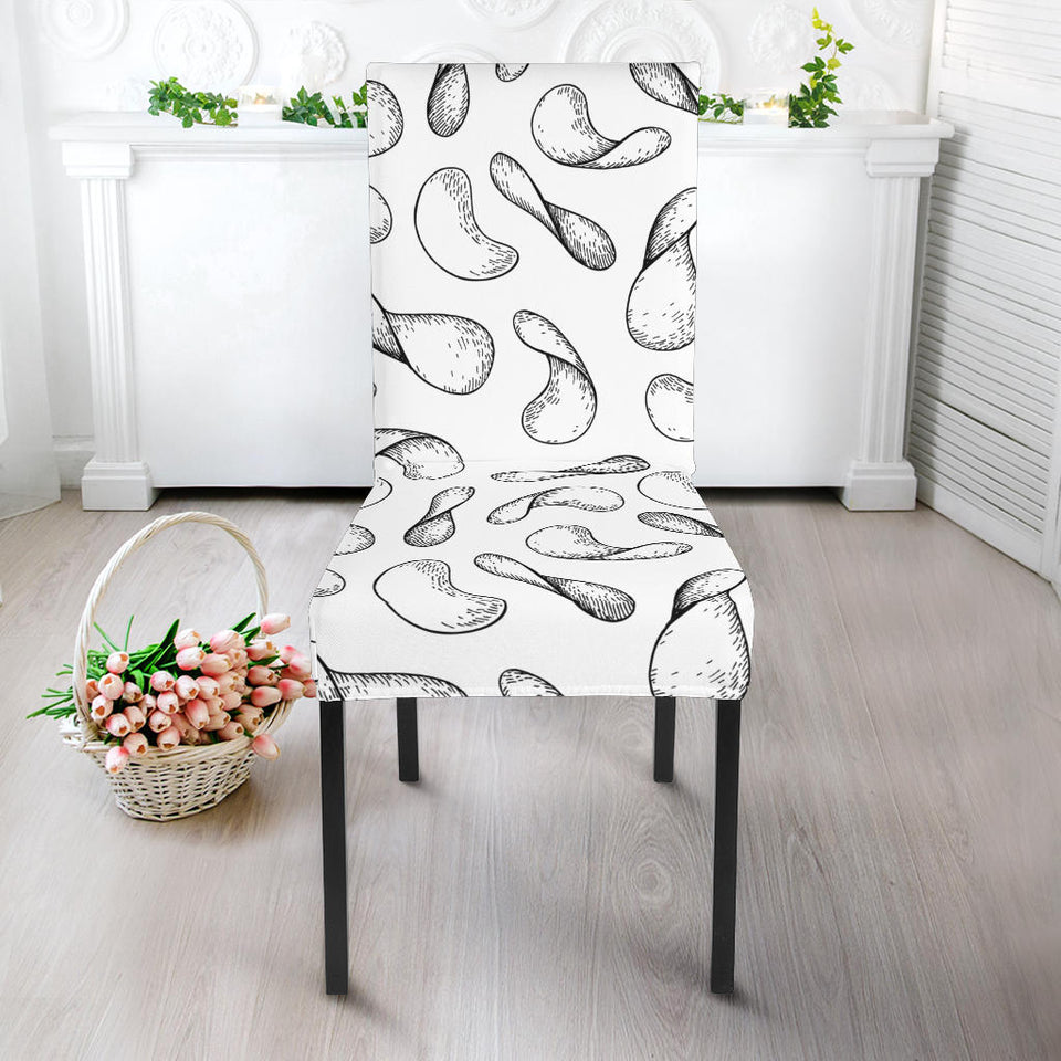 Potato Chips Pattern Print Design 04 Dining Chair Slipcover