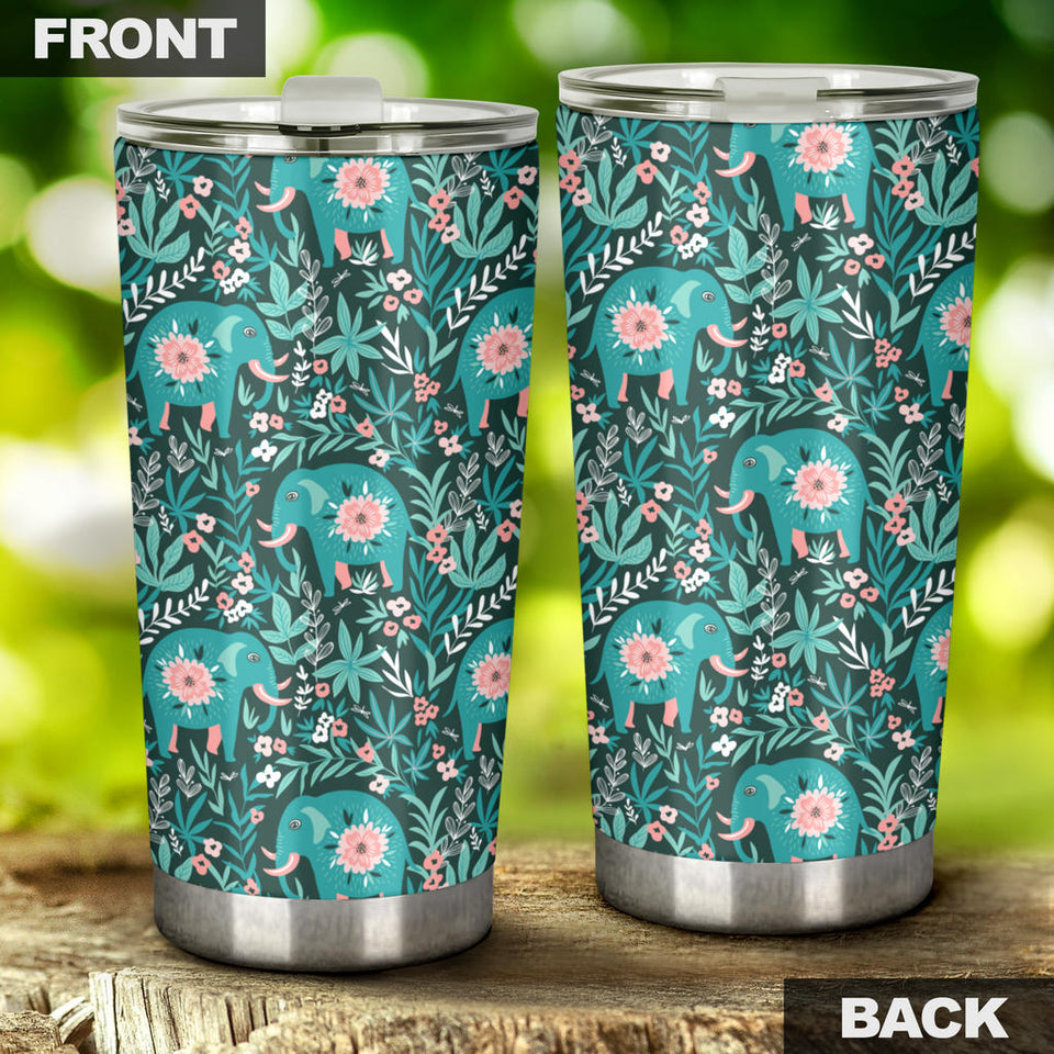 Elephants Jungle Pattern Tumbler