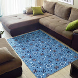 Anchors Rudder Compass Star Nautical Pattern Area Rug