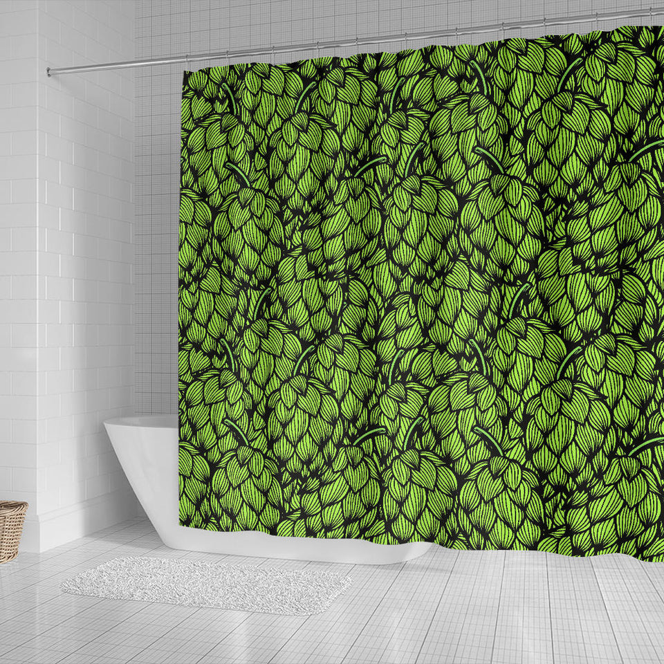 Green Hop Pattern Shower Curtain Fulfilled In US