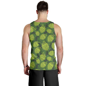 Hop pattern Hop cone background Men Tank Top