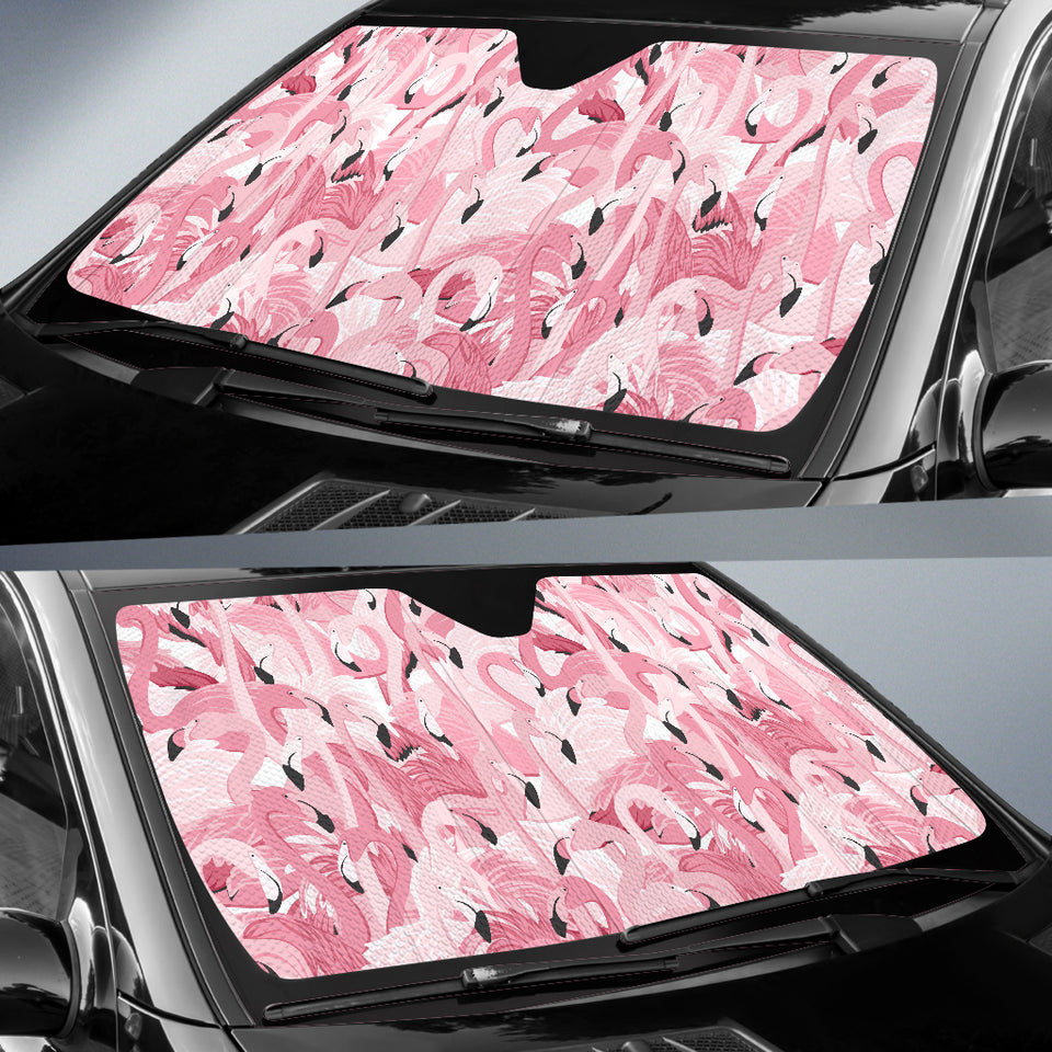 Pink Flamingos Pattern Background Car Sun Shade