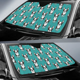Hand Drawn Boston Terrier Dog Pattern Car Sun Shade