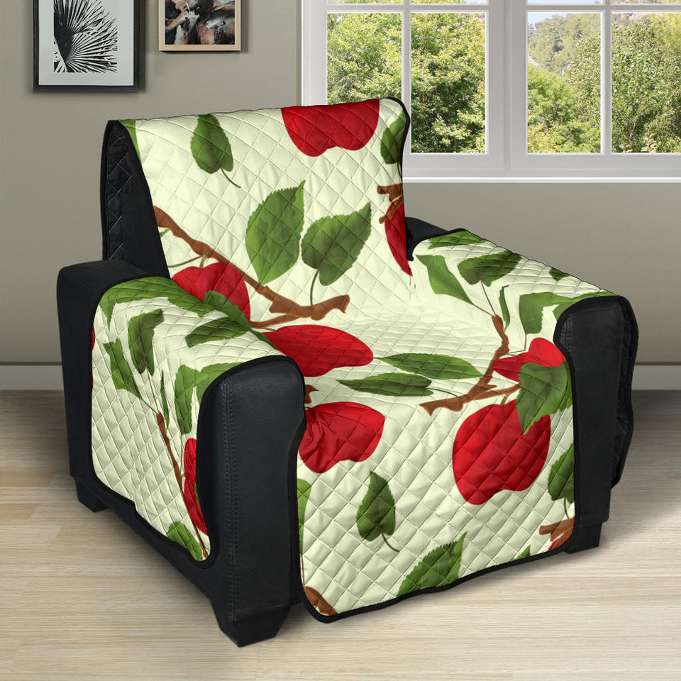 Red apples leaves pattern Recliner Cover Protector