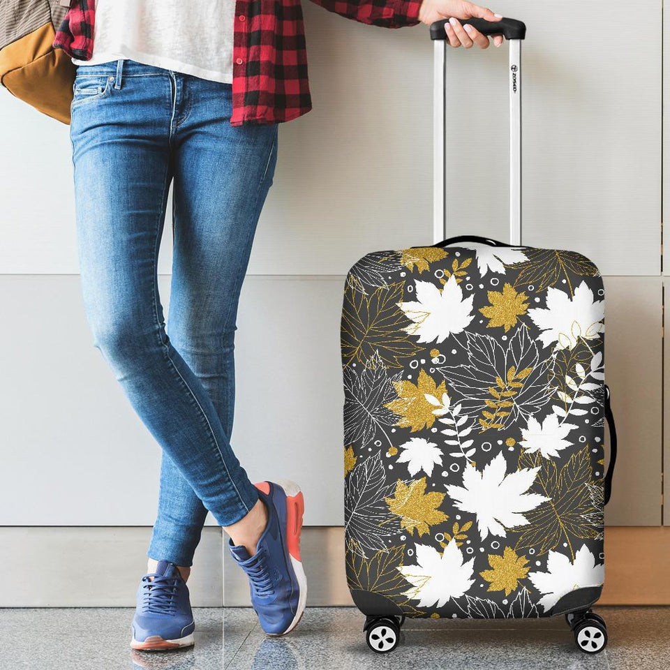 Beautiful Gold Autumn Maple Leaf Pattern Cabin Suitcases Luggages
