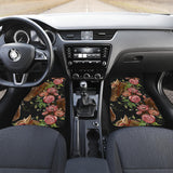 Horse Head Wild Roses Pattern Front And Back Car Mats