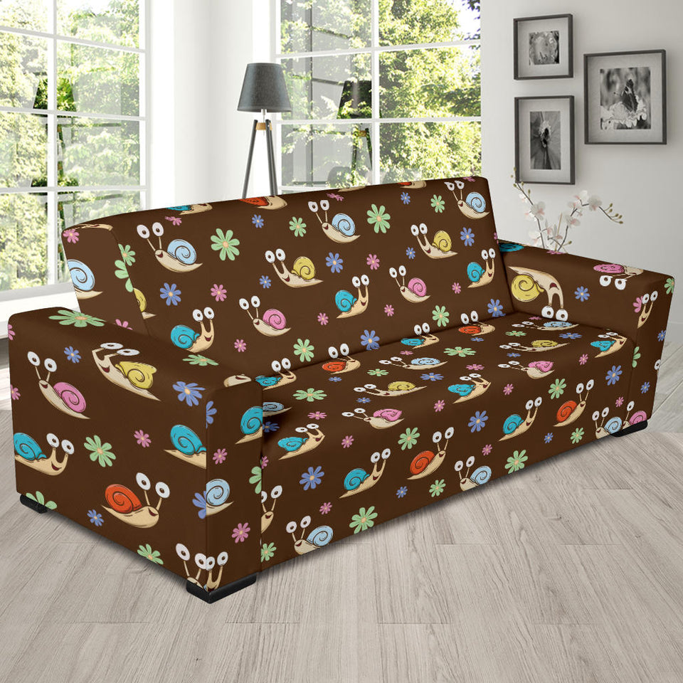 Snail Pattern Print Design 03  Sofa Slipcover