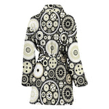 Gear Pattern Print Design 02 Women's Bathrobe