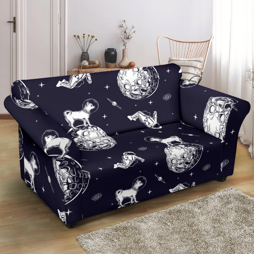 Chihuahua Space Helmet. Astronaut Pattern Loveseat Couch Slipcover