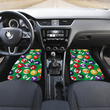 Billiard Ball Pattern Print Design 02 Front and Back Car Mats