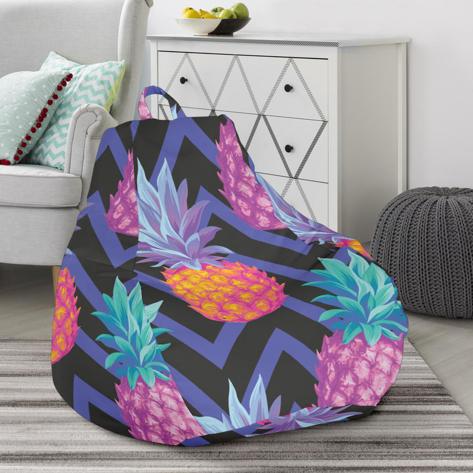 Pineapples Pattern Zigzag Background Bean Bag Cover