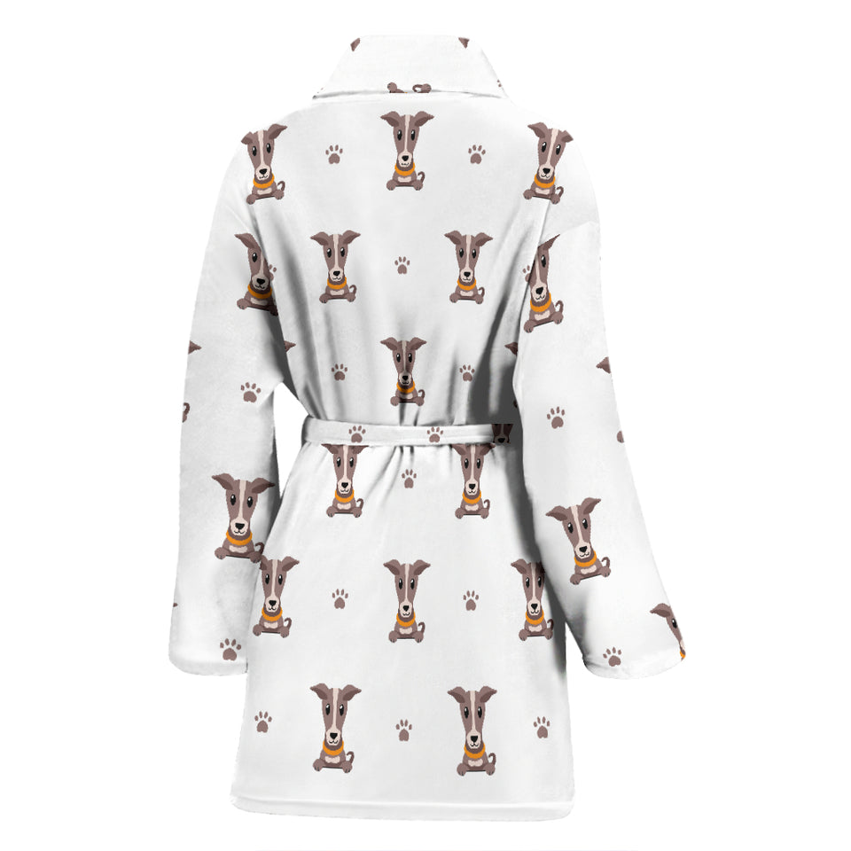 Greyhound Pattern Print Design 05 Women's Bathrobe