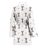 Greyhound Pattern Print Design 05 Women's Bathrobe