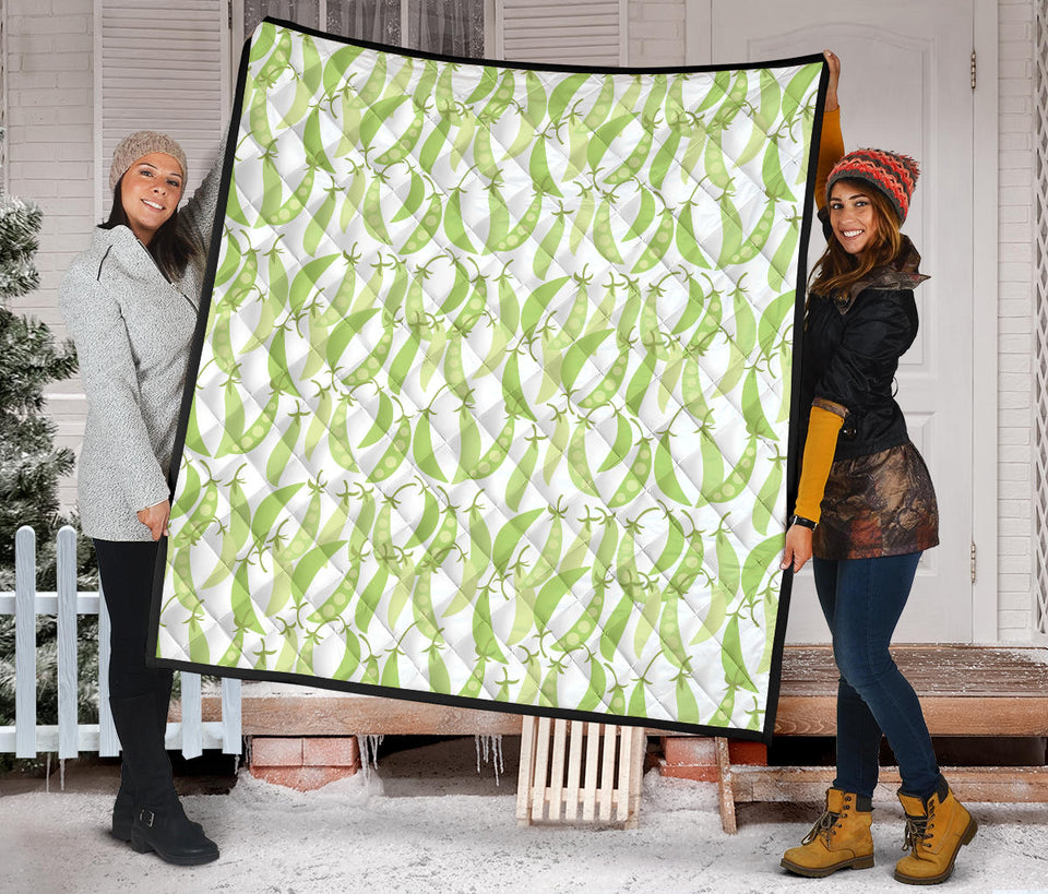 Green Peas Pattern Print Design 03 Premium Quilt
